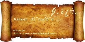 Junker Árpád névjegykártya
